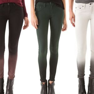 Green to Black Ombré Skinny Jeans, Size 26
